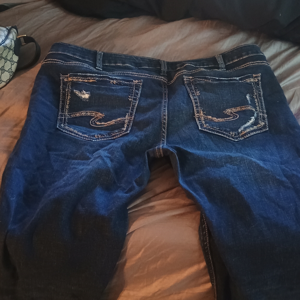 Silver Jeans Blue Boyfriend Jeans with Classic Indigo Wash